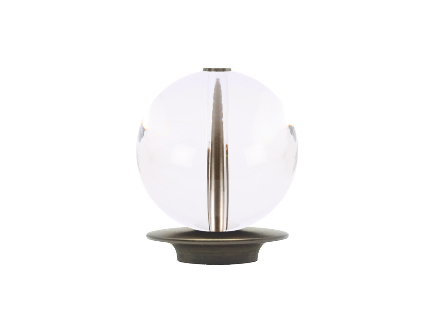 Acrylic ball finial for 30mm dia. curtain poles with brushed steel adapter