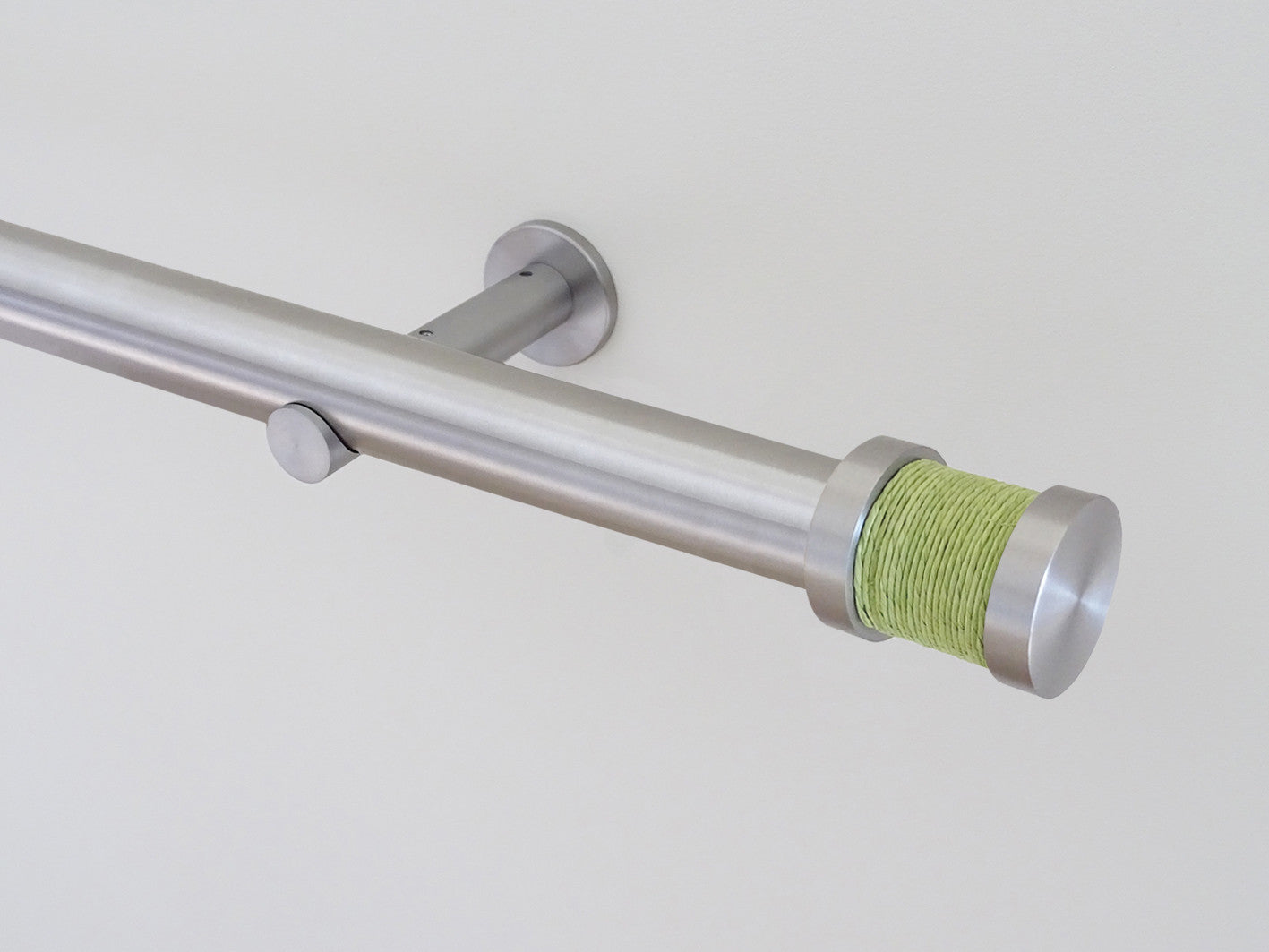 30mm diameter stainless steel curtain pole with avocado groove finials
