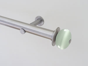 30mm diameter stainless steel curtain pole collection with Opal Moonstone finials