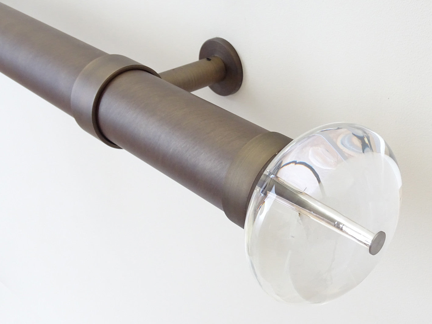 Acryllic ellipse finial mounted on matching 50 mm pole