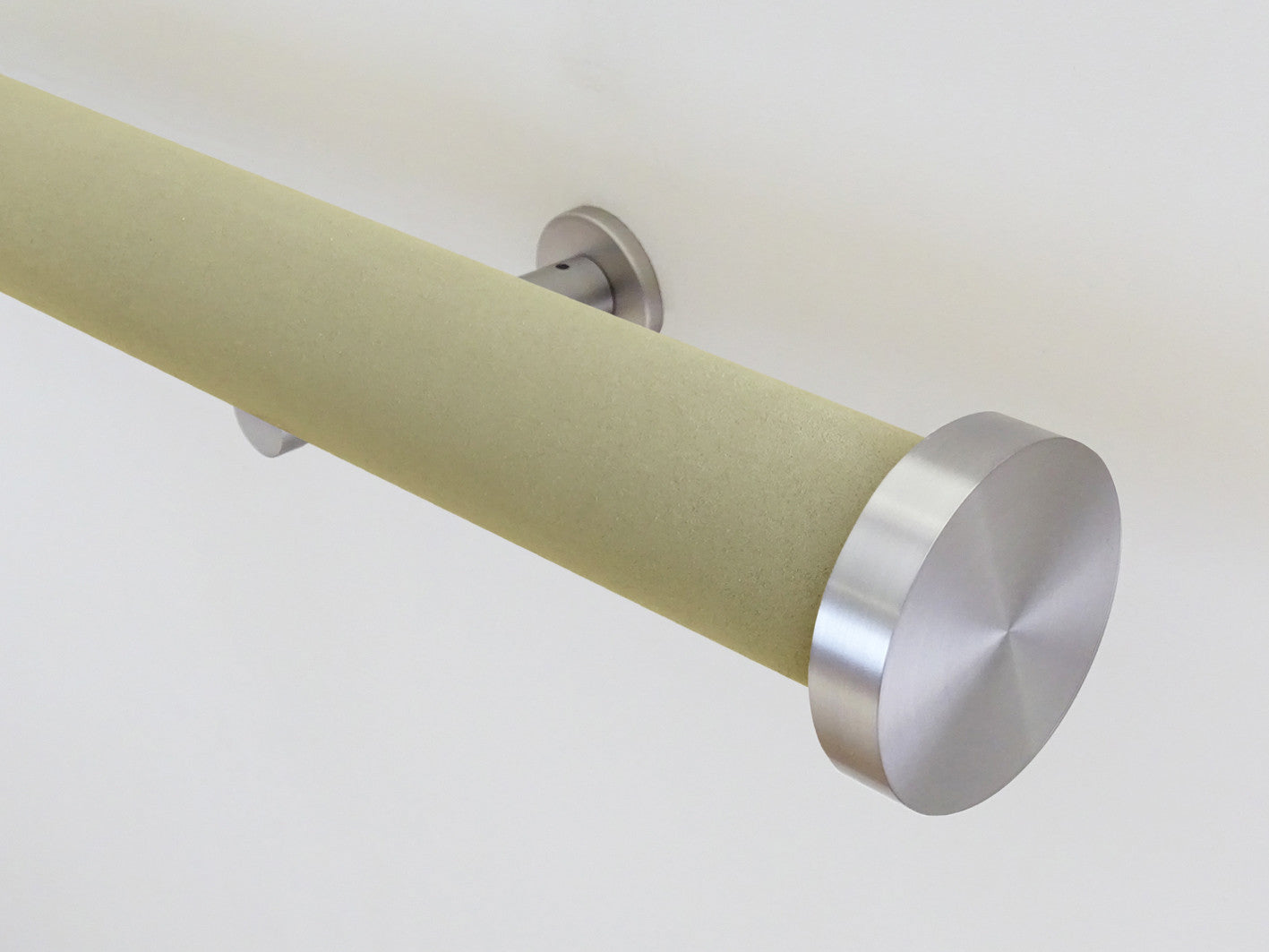 Faux Suede "New Acorn" 50mm tracked curtain pole by Walcot House