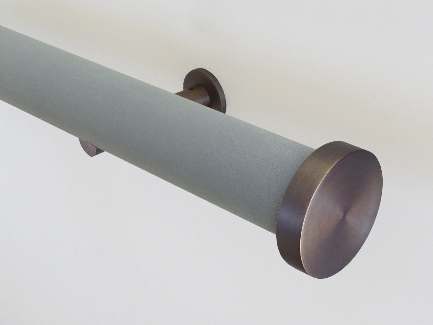 Faux Suede "Slate" 50mm tracked curtain pole by Walcot House