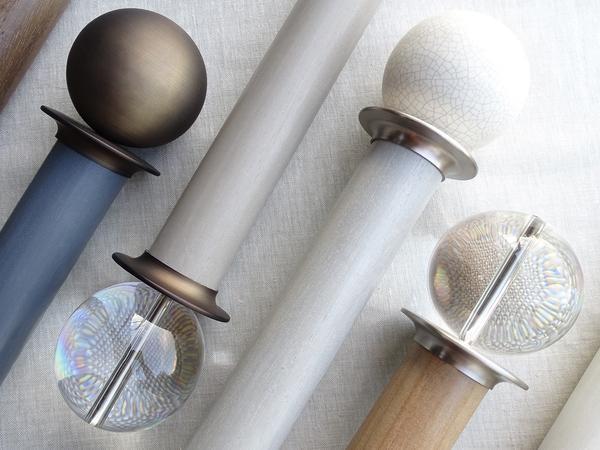 Stained Wooden Curtain Pole Sets