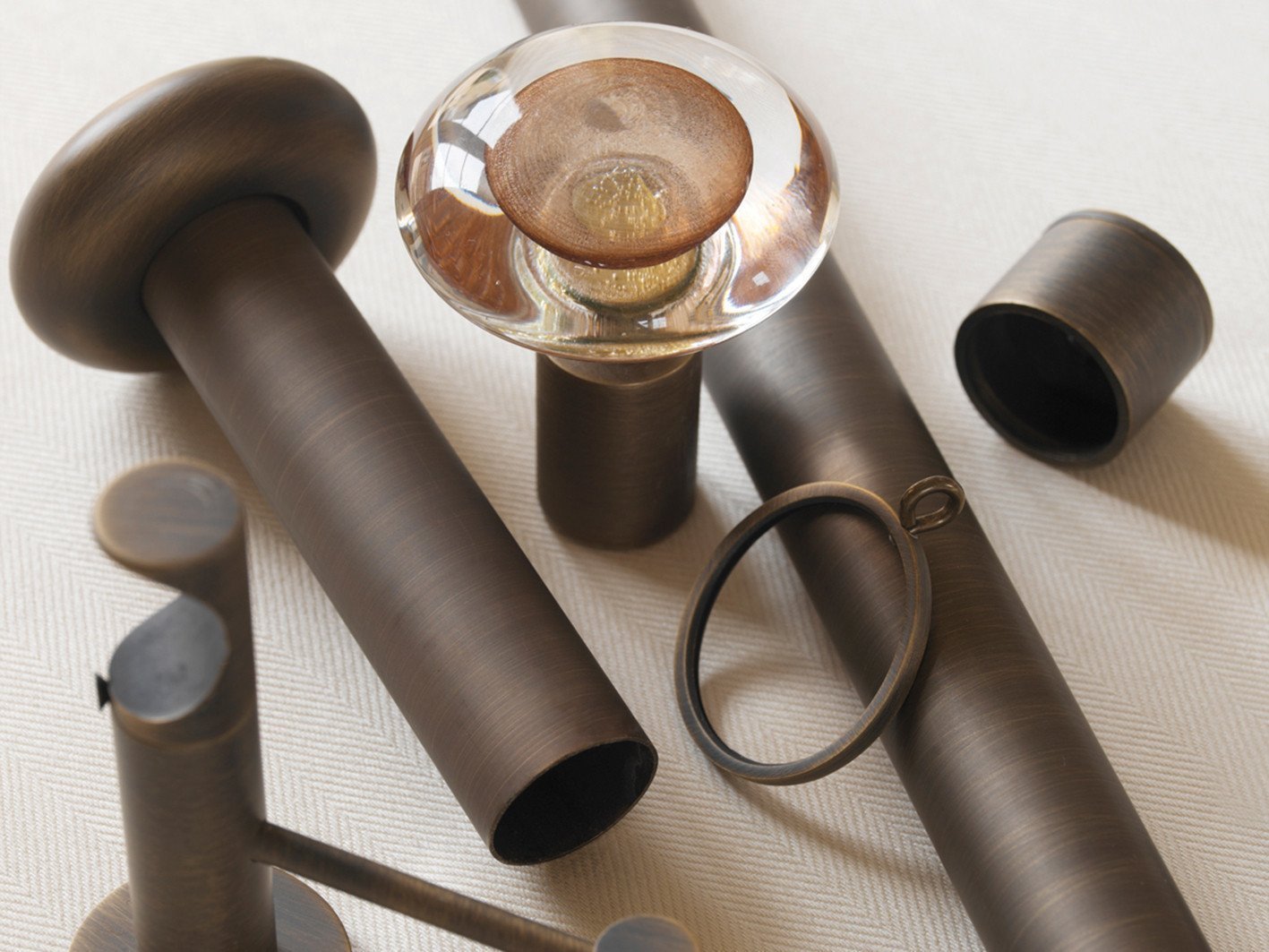 Brushed Bronze Curtain Poles Sets
