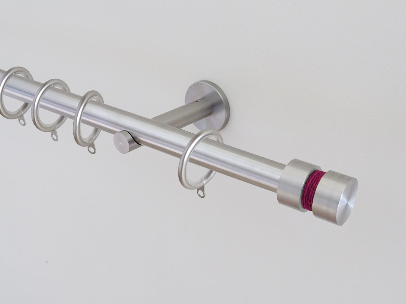 Groove finial in stainless steel for 19mm dia. curtain poles - twine