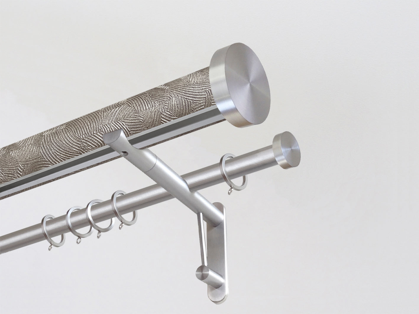 Designer Tracked Double Curtain Pole Set In Antique Gold