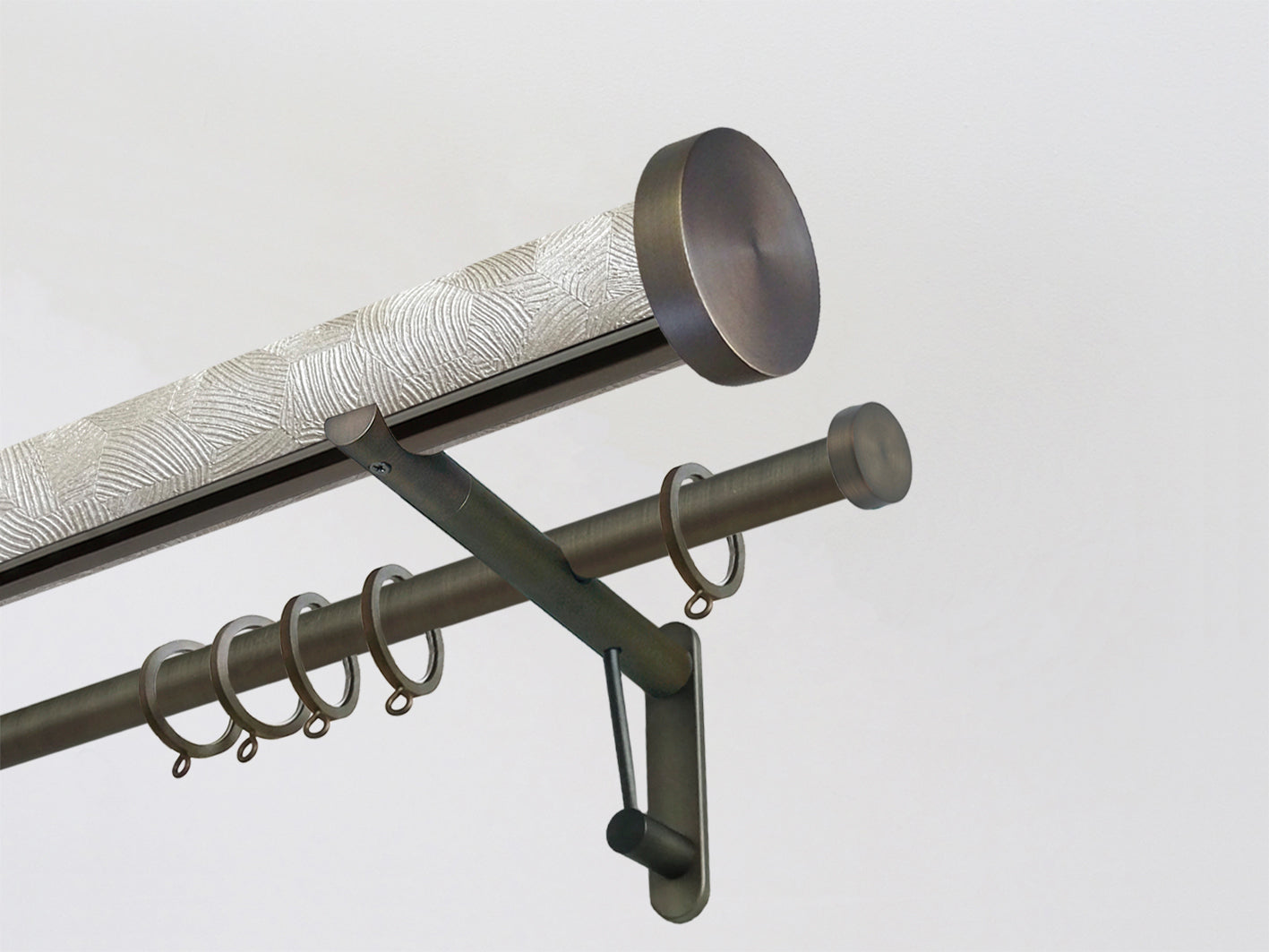 Luxury Double Curtain Pole Set In Cream Sandstone | Walcot House UK