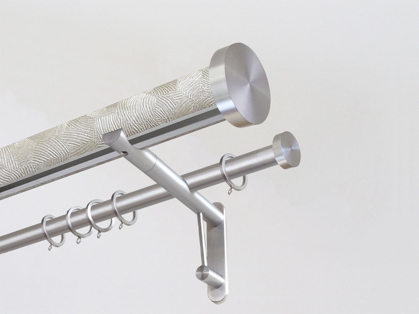 Luxury Double Curtain Pole Set In Cream Sandstone | Walcot House UK