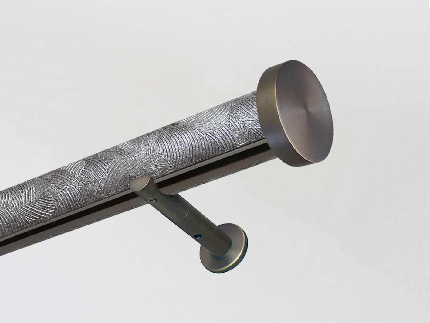 50mm dia. wrapped and tracked curtain pole in storm