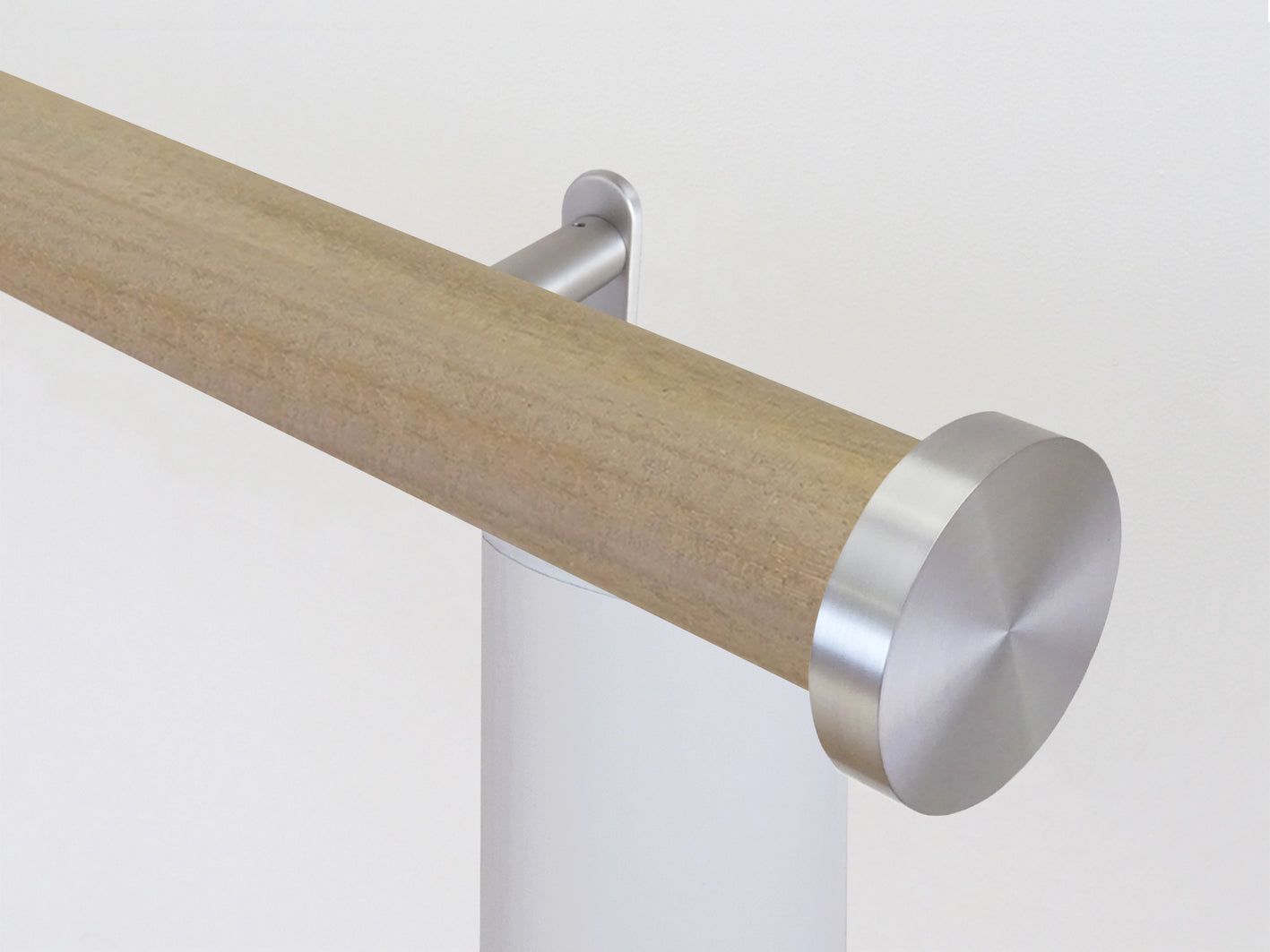 Luxury motorised cotswold oak wooden curtain pole with Somfy motor | Walcot House UK