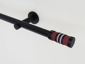 19mm black metal curtain pole with designer finial | Bespoke made to order