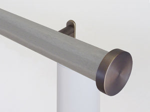 Motorised wooden curtain pole in mouse grey | Walcot House UK