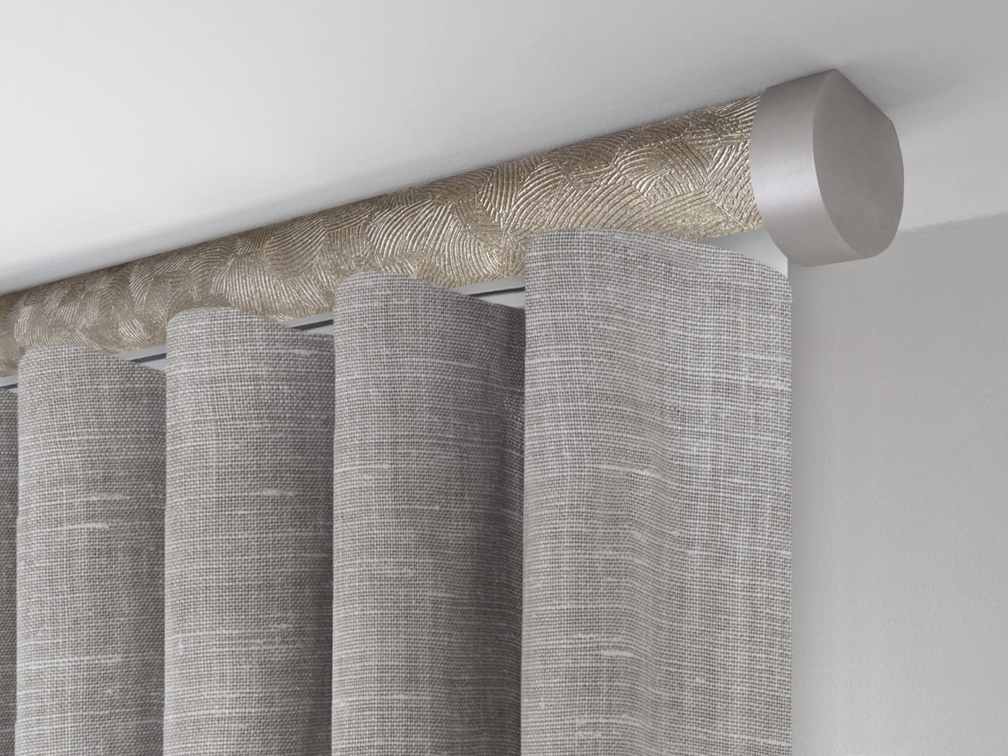 Motorised tracked curtain pole ceiling mounted | Walcot House