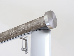 Motorised electric curtain pole, mains or battery powered using the Somfy Glydea track | Walcot House UK curtain pole specialists