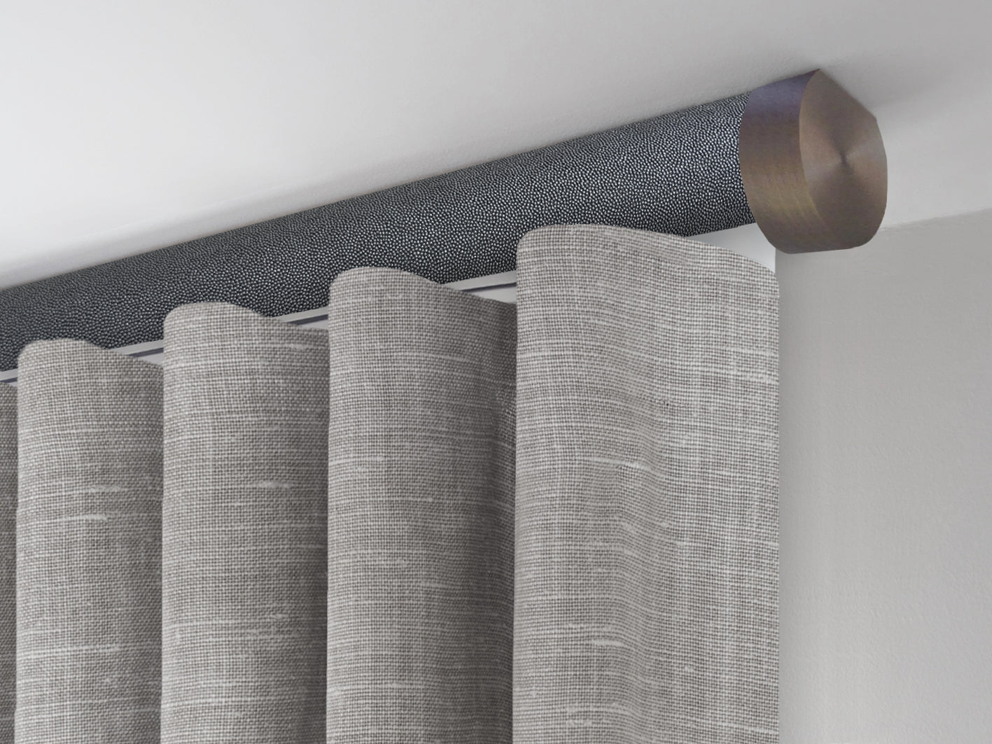 Motorised tracked curtain pole ceiling mounted | Walcot House