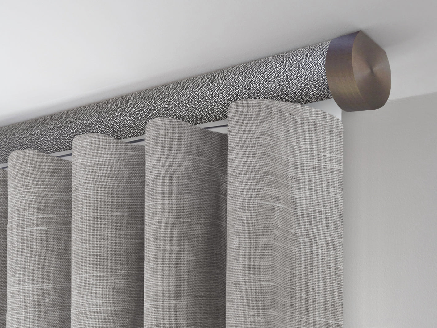 Motorised tracked curtain pole ceiling fixed | Walcot House