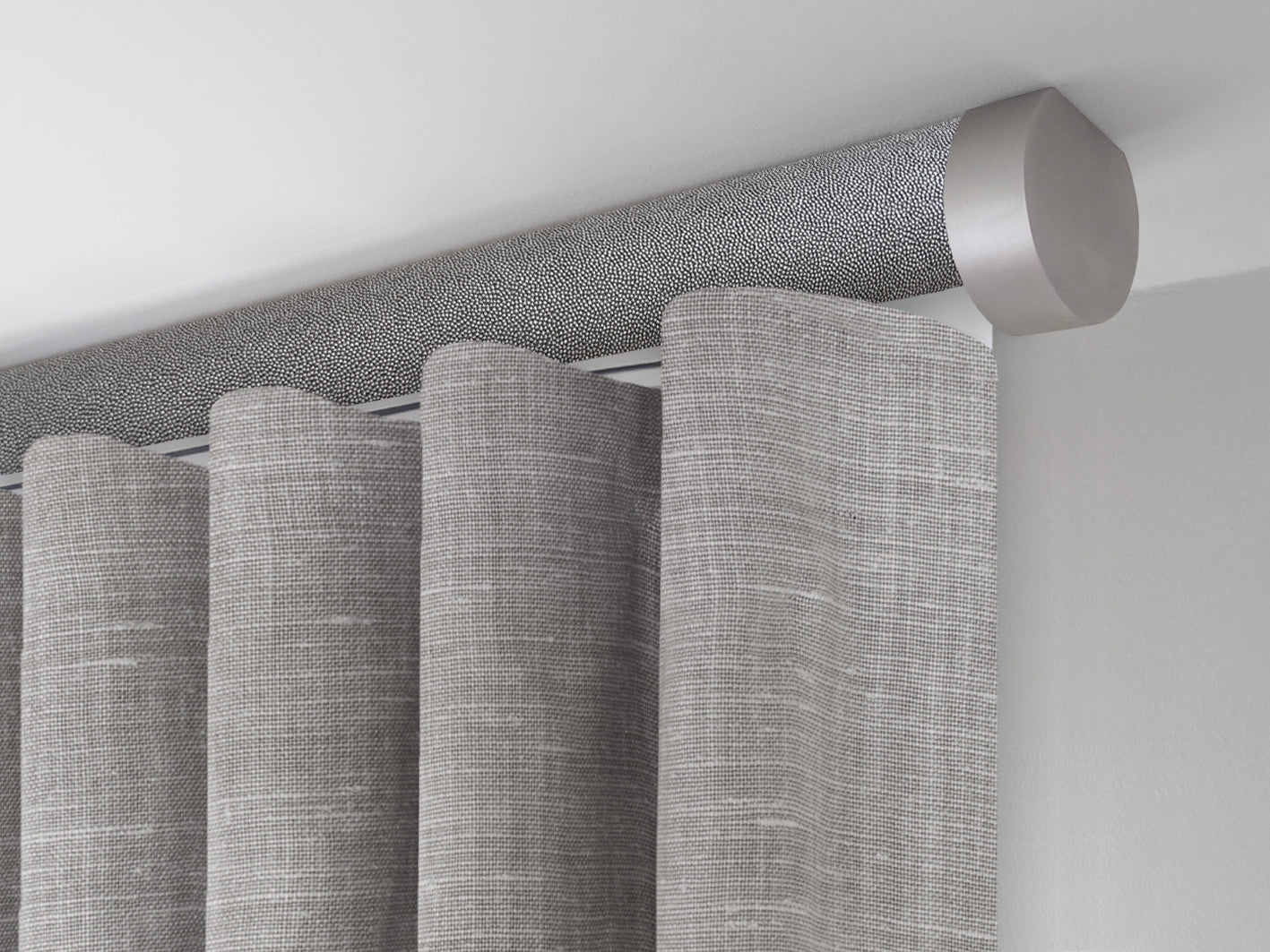 Motorised tracked curtain pole ceiling fixed | Walcot House