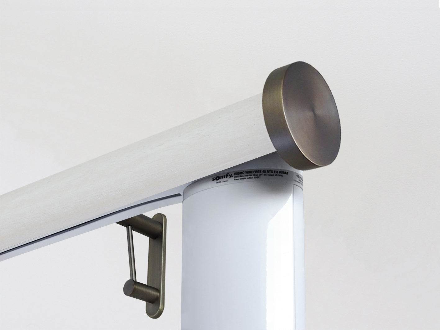 Motorised wooden curtain pole with Somfy motor | Walcot House UK