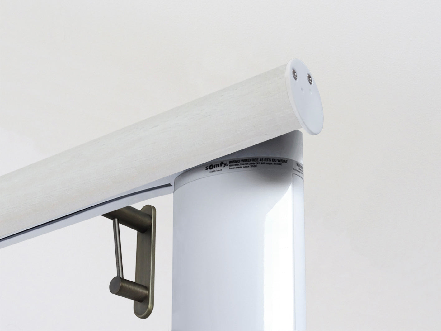 Motorised wooden curtain pole with Somfy motor | Walcot House UK