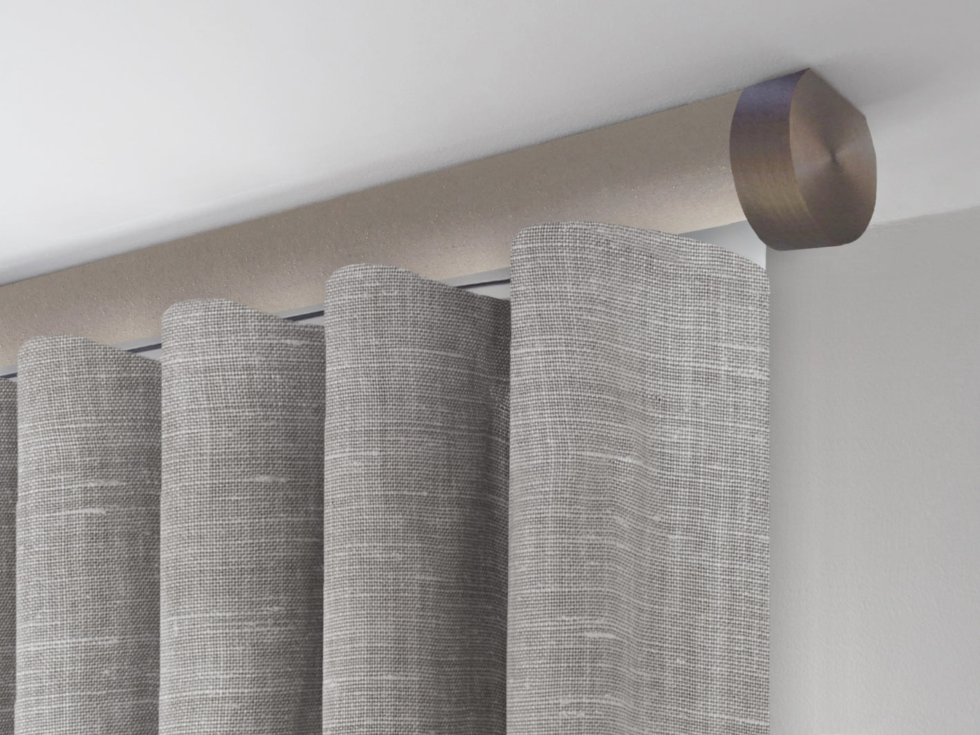 Motorised tracked curtain pole ceiling fixed | Walcot House