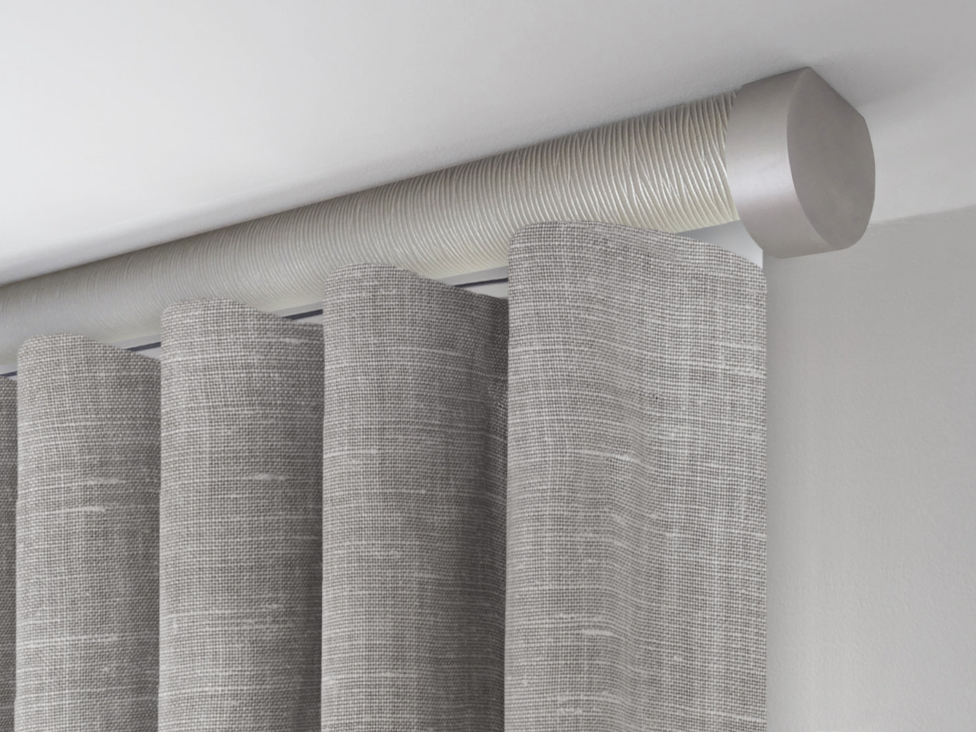 Motorised tracked curtain pole ceiling fixed | Walcot House