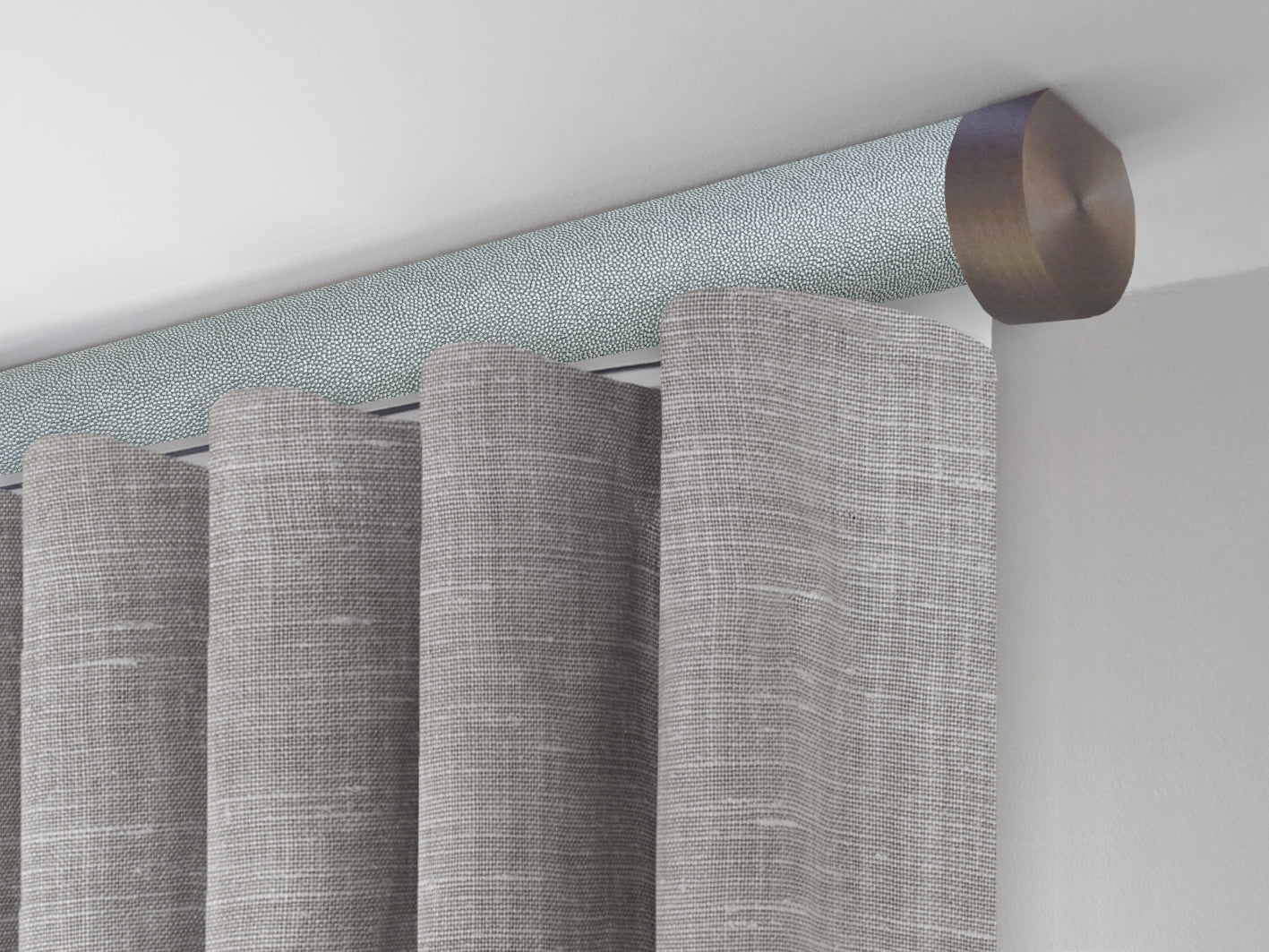 Motorised tracked curtain pole ceiling fixed | Walcot House