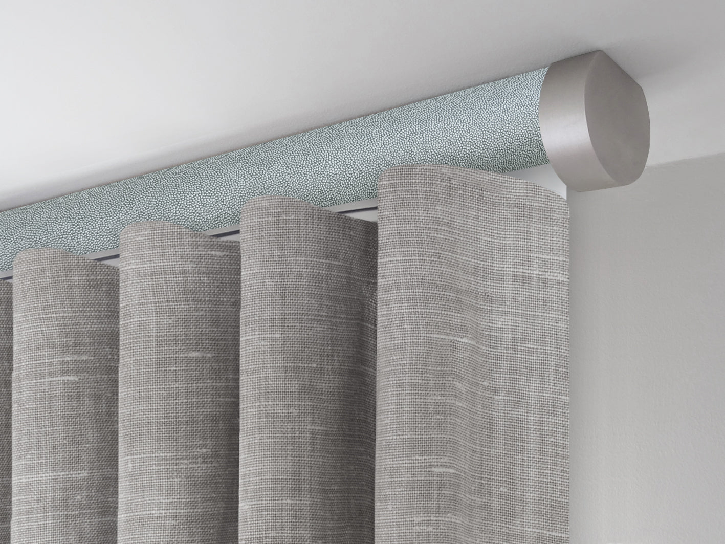 Motorised tracked curtain pole ceiling fixed | Walcot House