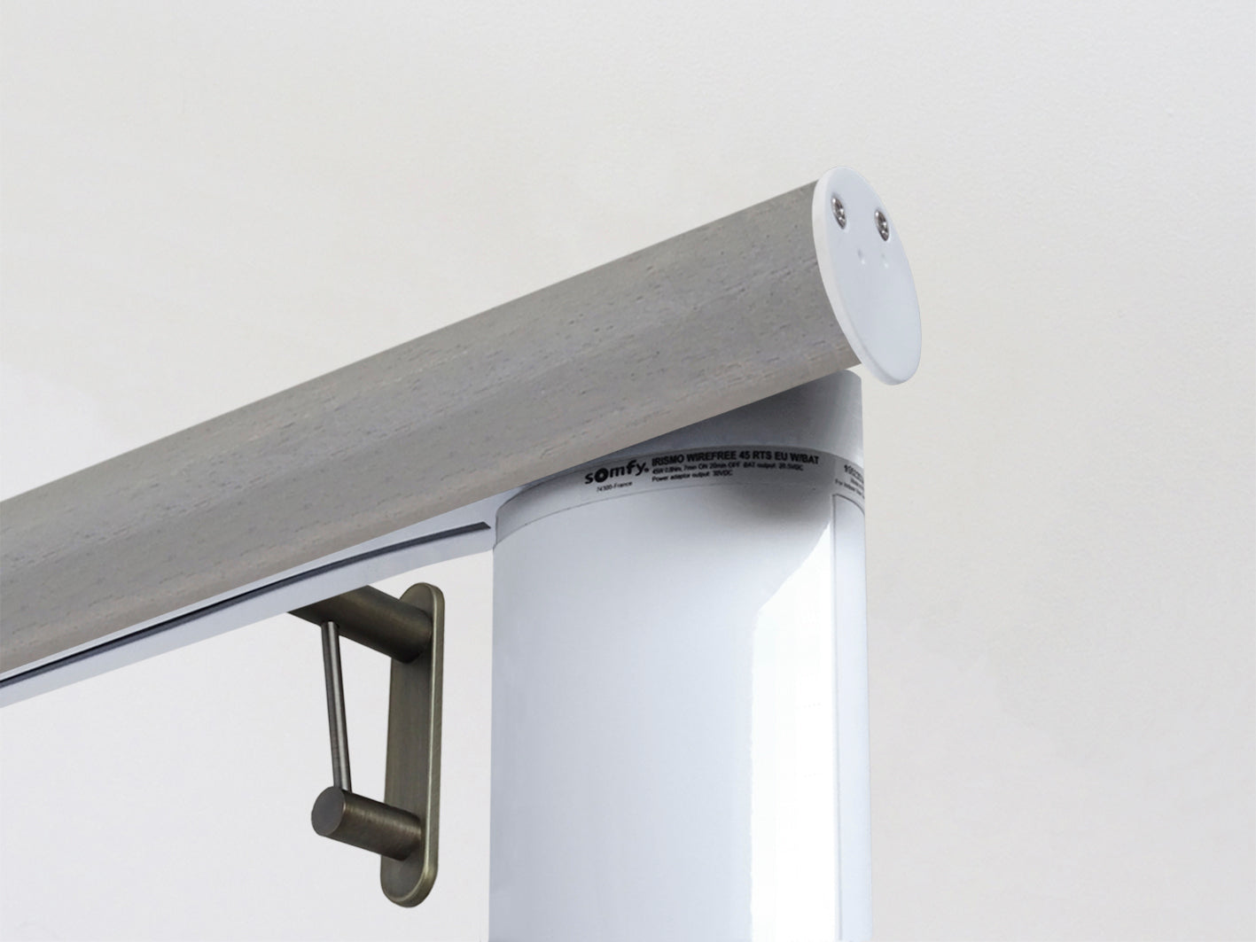 Real wood motorised curtain pole, 50mm diamater | Walcot House UK curtain poles powered by Somfy