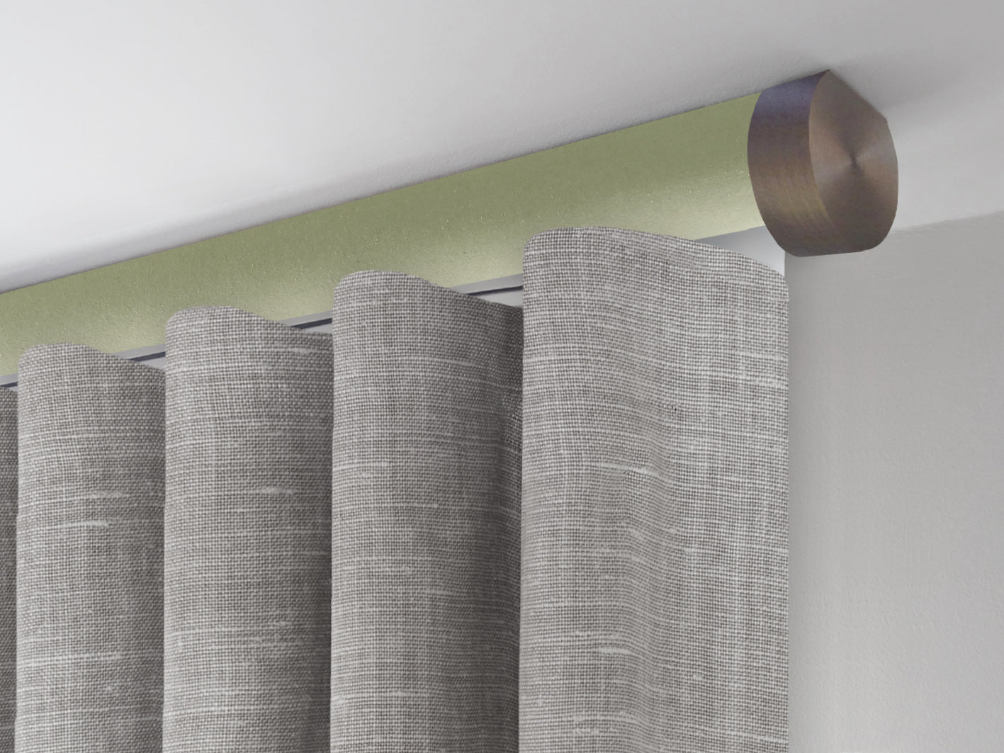 Motorised tracked curtain pole ceiling fixed | Walcot House