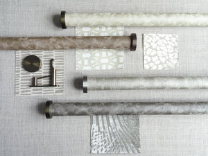Designer motorised tracked curtain poles in metallic finishes | Walcot House