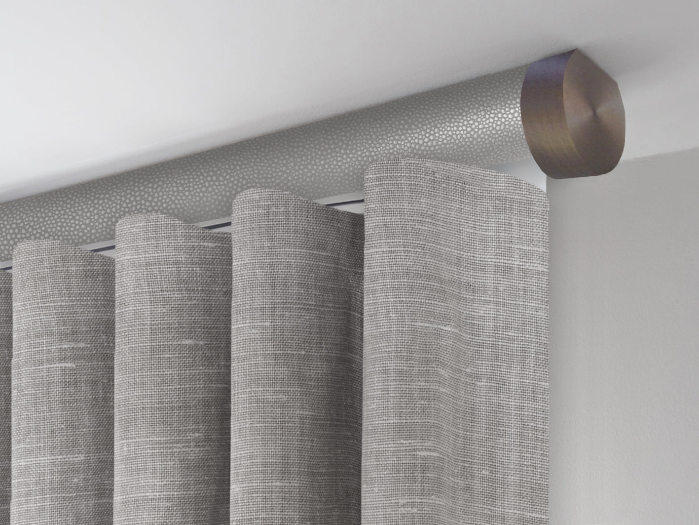 Motorised tracked curtain pole ceiling fixed | Walcot House