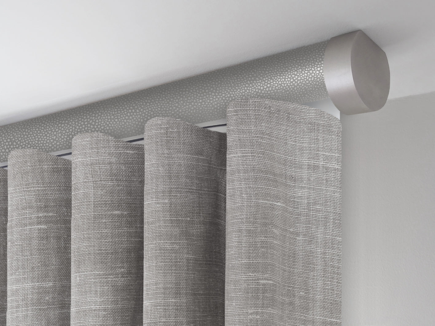 Motorised tracked curtain pole ceiling fixed | Walcot House