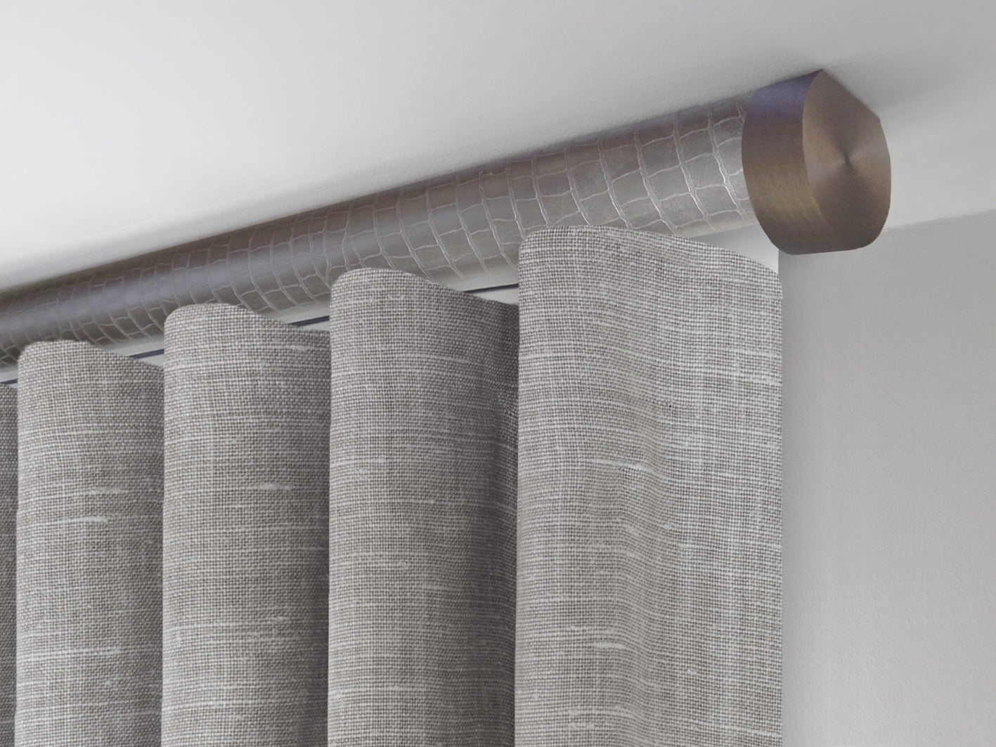 Motorised tracked curtain pole ceiling fixed | Walcot House