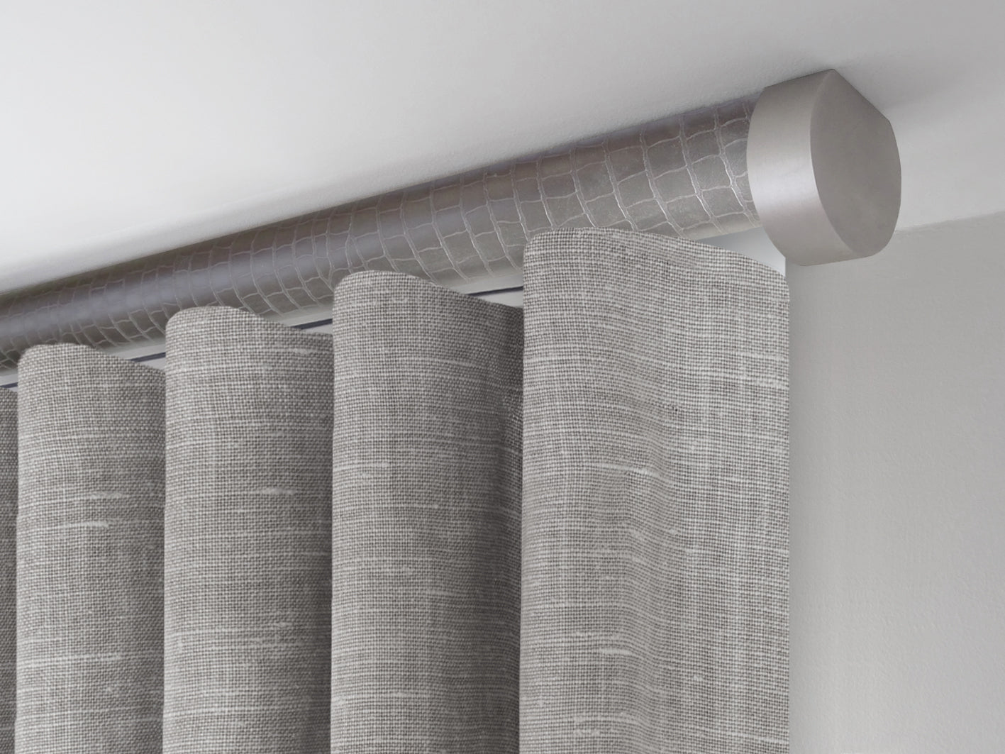 Motorised tracked curtain pole ceiling fixed | Walcot House