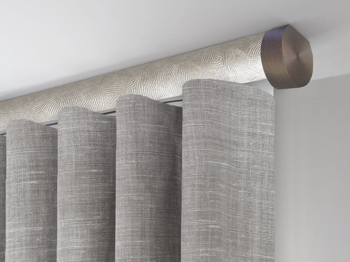 Motorised tracked curtain pole ceiling fixed | Walcot House