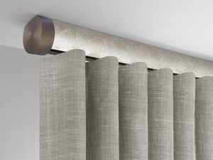 Ceiling fixed tracked curtain pole in sandstone | Walcot House UK