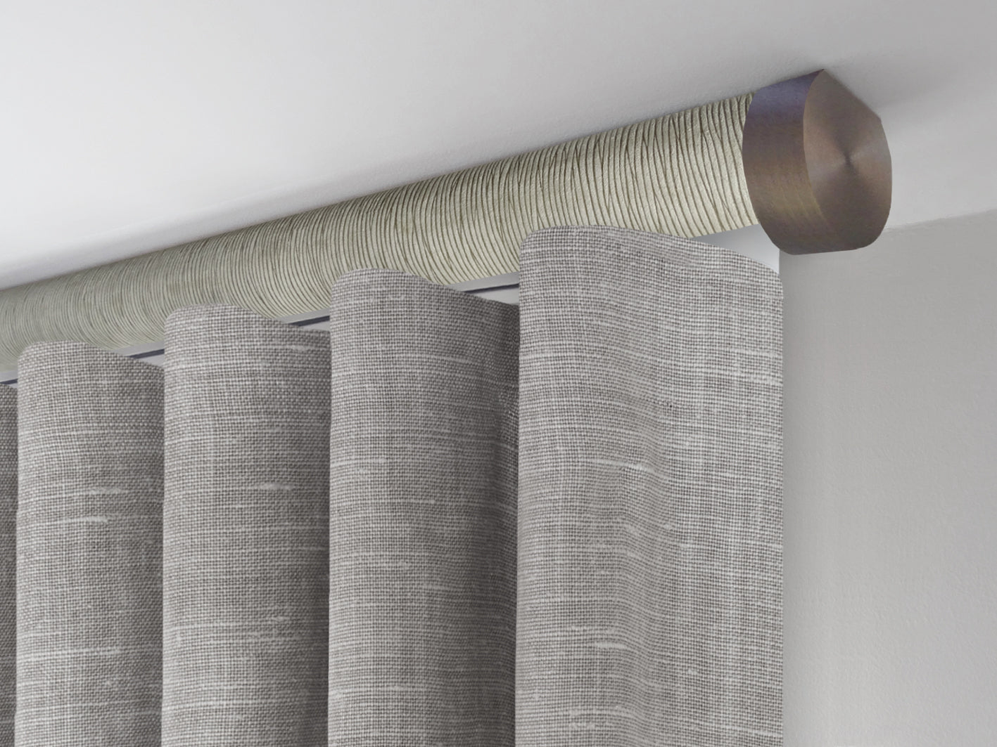 Motorised tracked curtain pole ceiling fixed | Walcot House