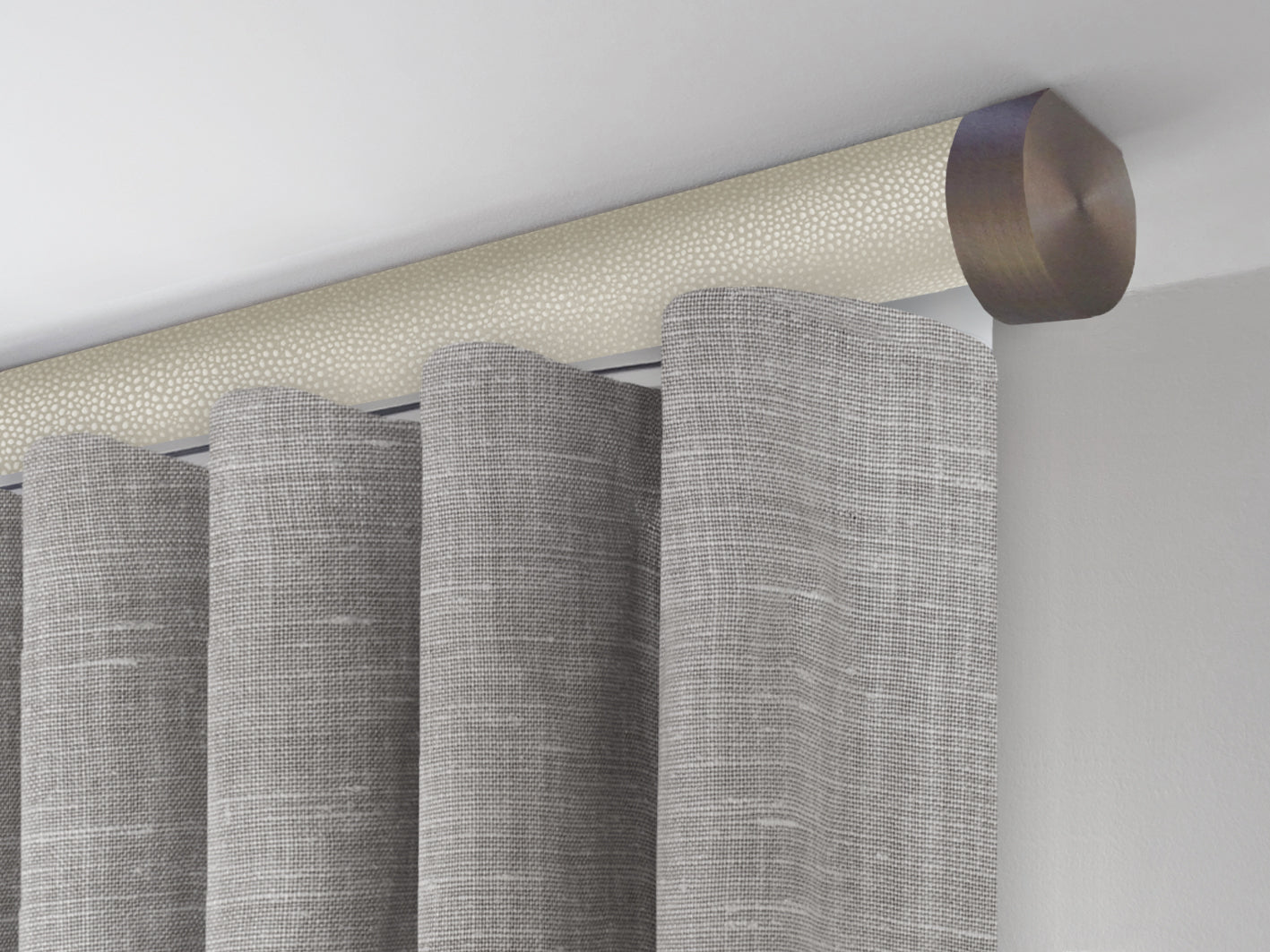 Motorised tracked curtain pole ceiling fixed | Walcot House