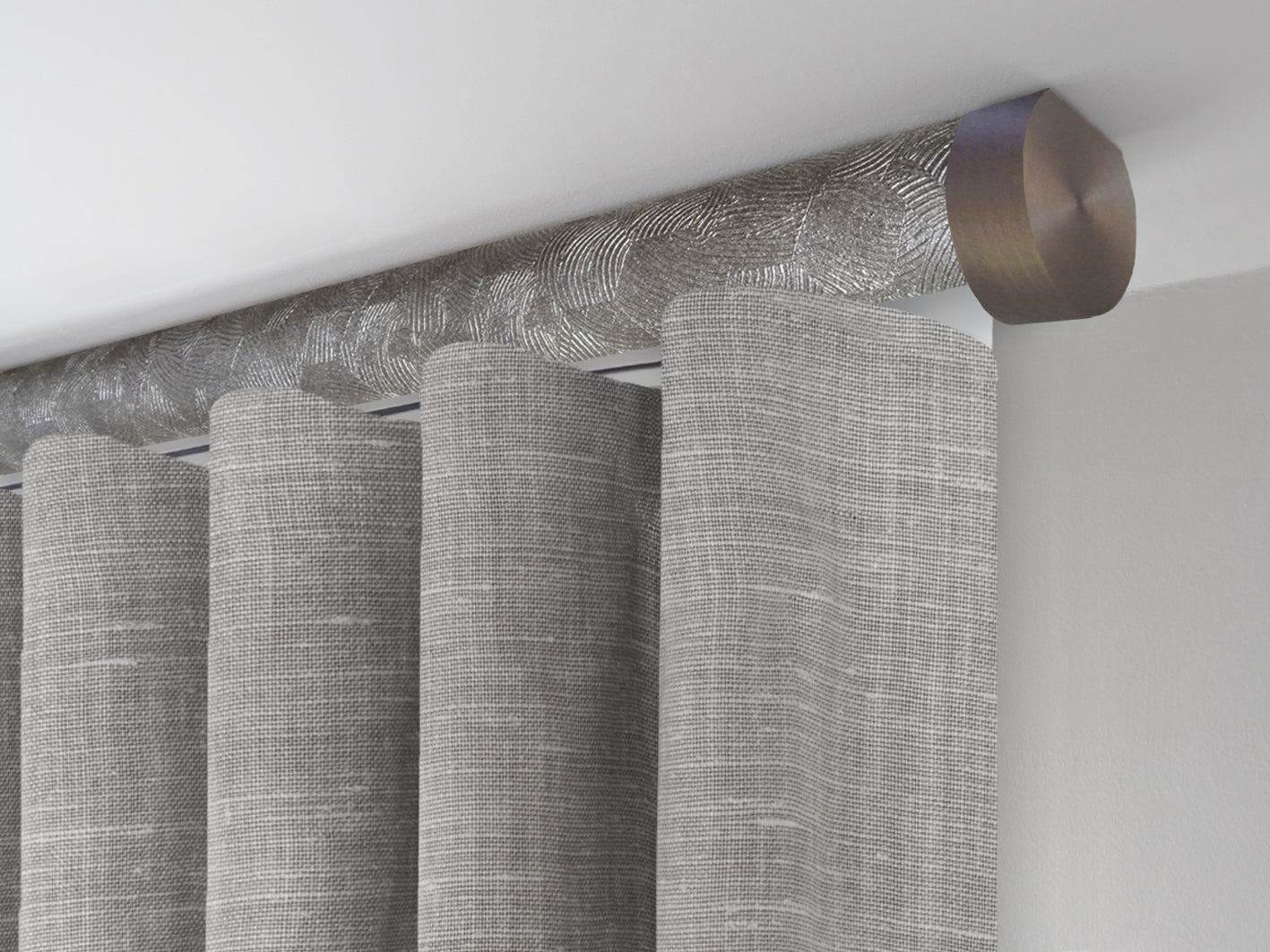 Motorised tracked curtain pole ceiling fixed | Walcot House