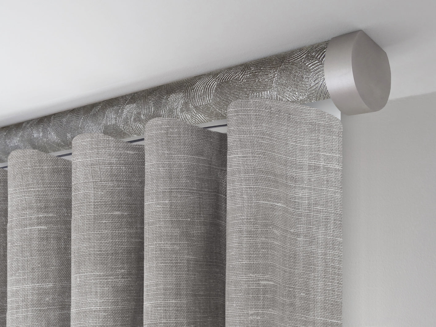 Motorised tracked curtain pole ceiling fixed | Walcot House