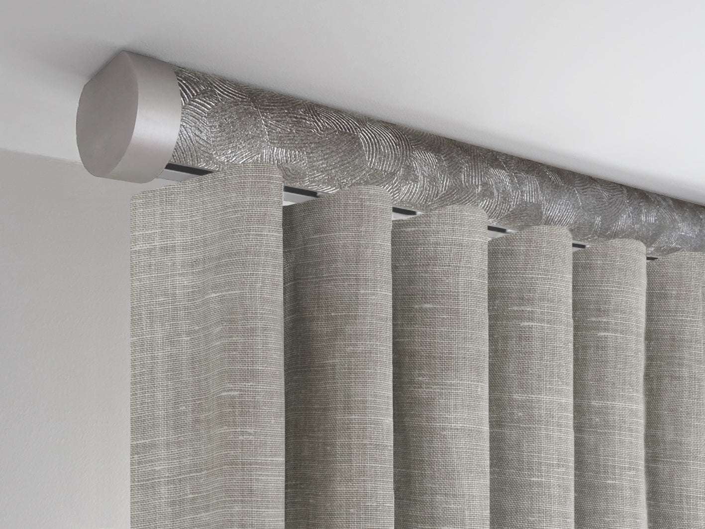 Tracked ceiling fixed curtain pole | Walcot House UK