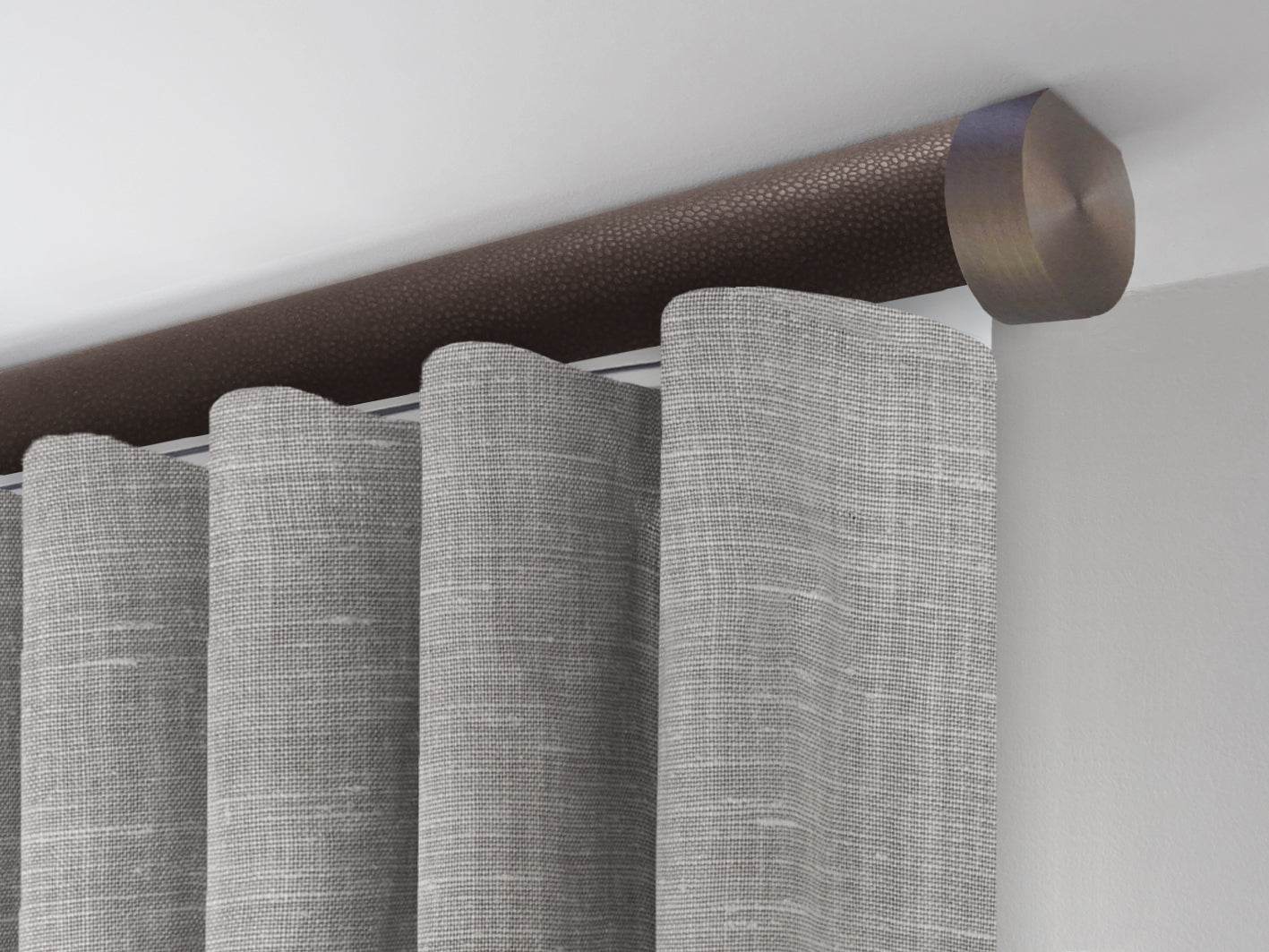 Motorised tracked curtain pole ceiling fixed | Walcot House