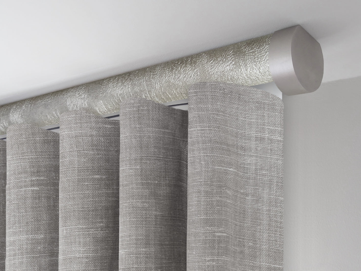 Motorised tracked curtain pole ceiling fixed | Walcot House