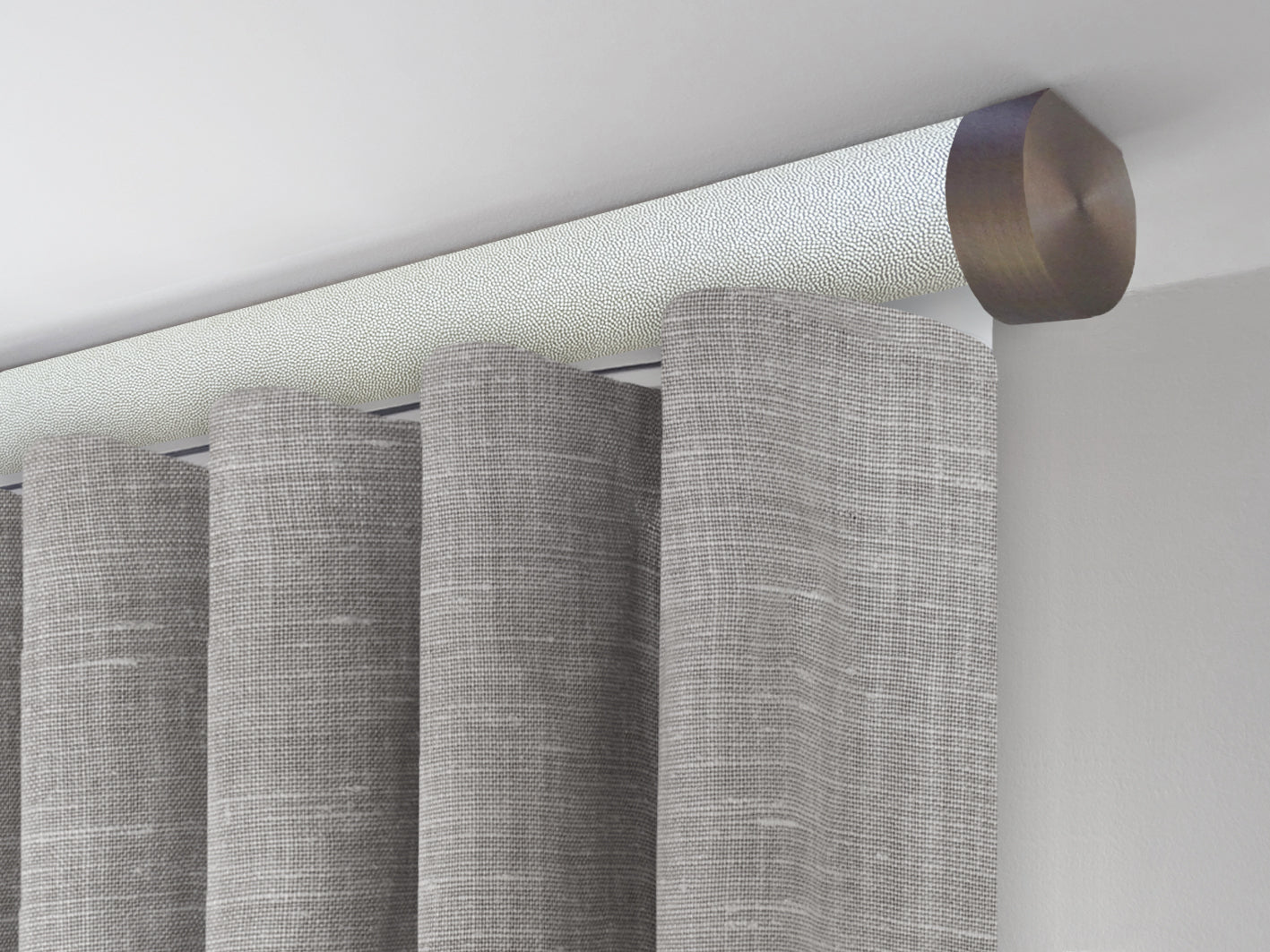 Motorised tracked curtain pole ceiling fixed | Walcot House