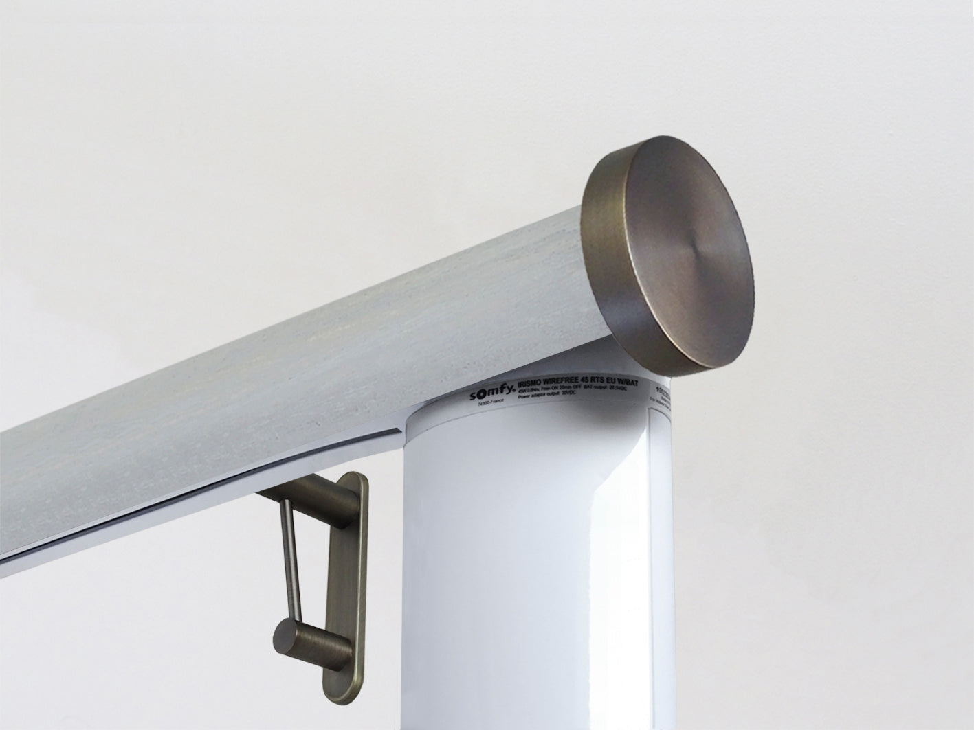Motorised wooden curtain pole with Somfy motor | Walcot House UK