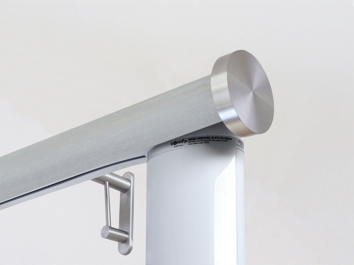 Motorised wooden curtain pole with Somfy motor | Walcot House UK
