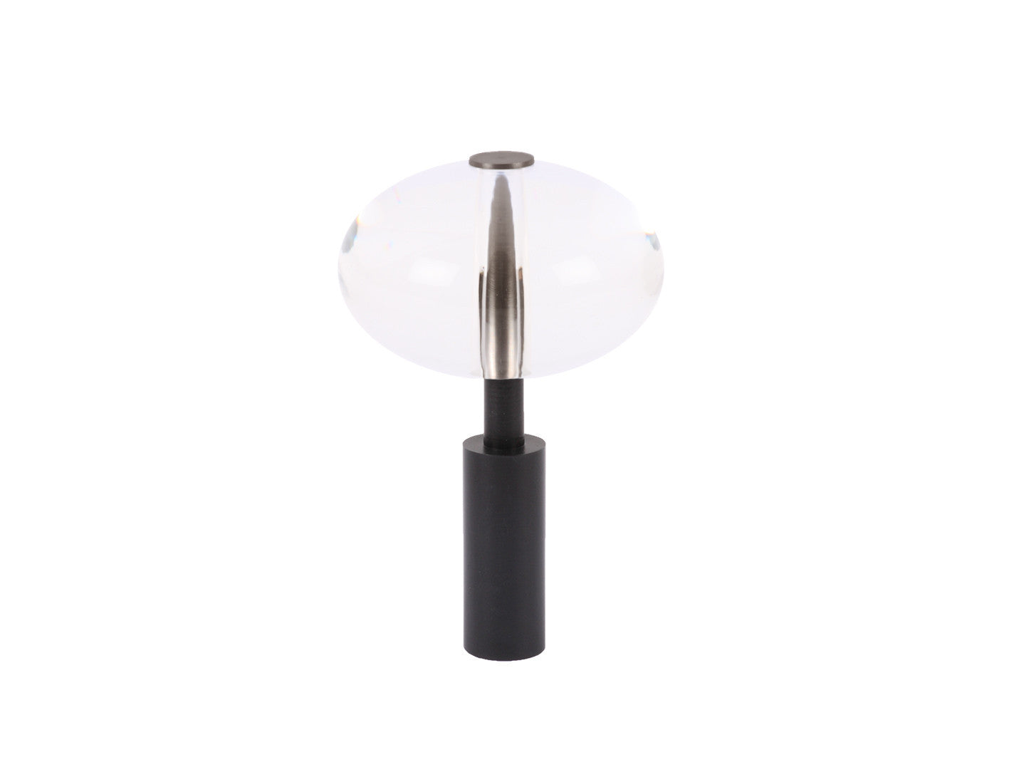 Acrylic ellipse finial in black for 19mm dia. curtain poles
