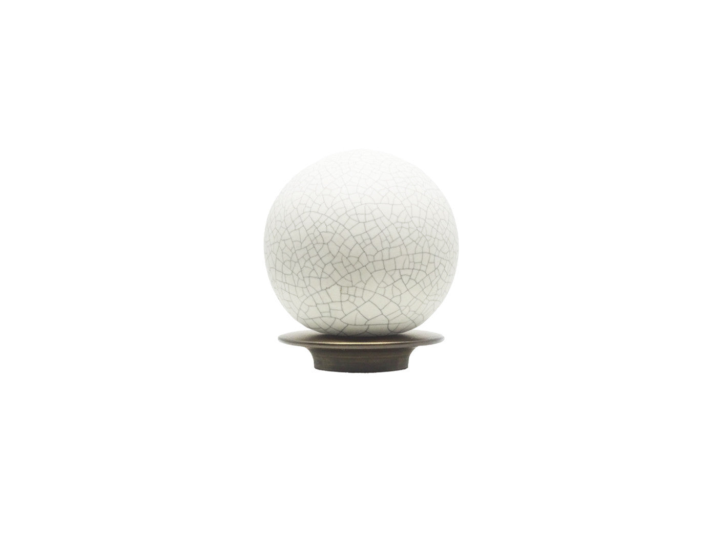 Crackle finial for 19mm dia. curtain poles with brushed bronze adapter - Profile view