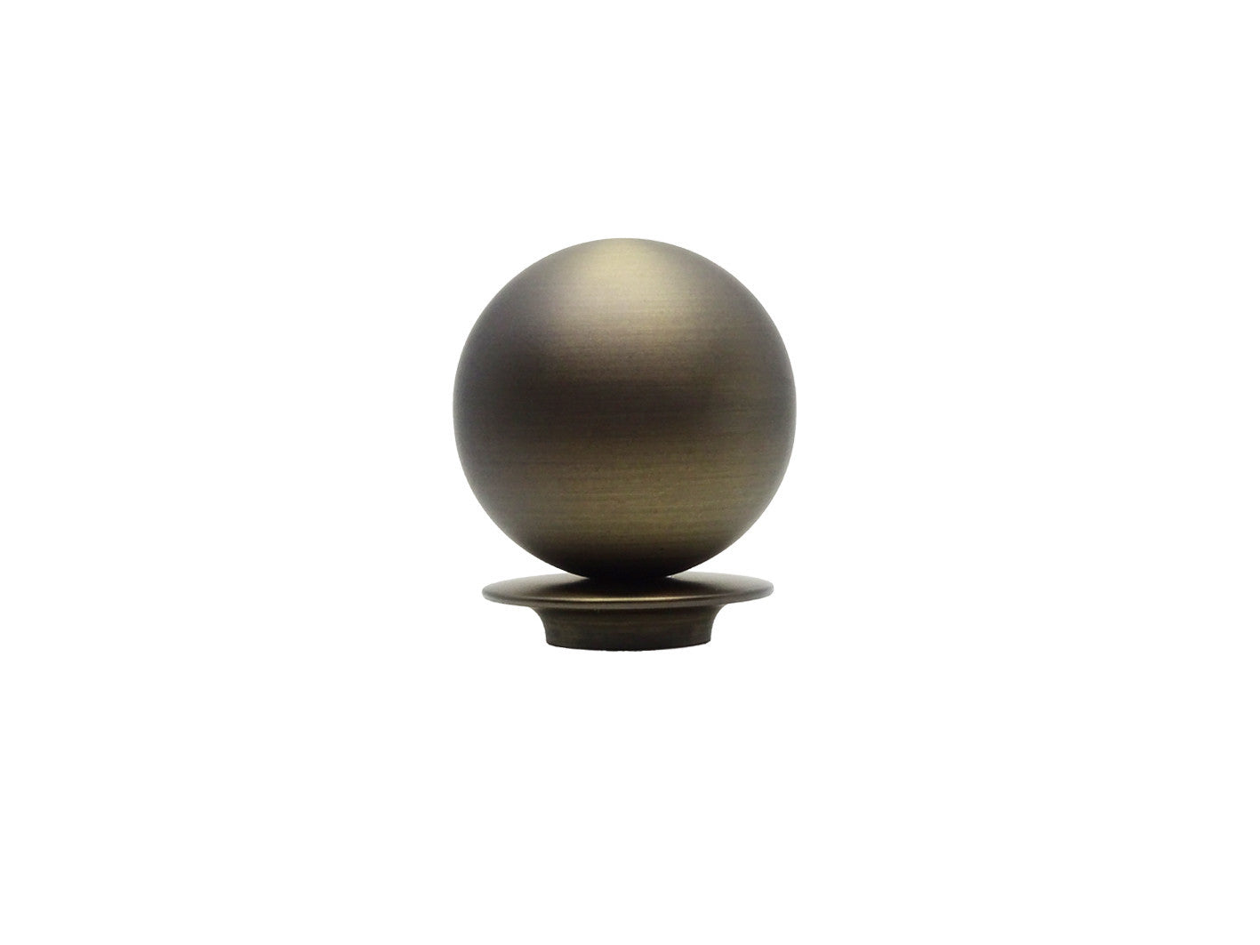 Metal ball finial in brushed bronze for 19mm dia. curtain pole end 