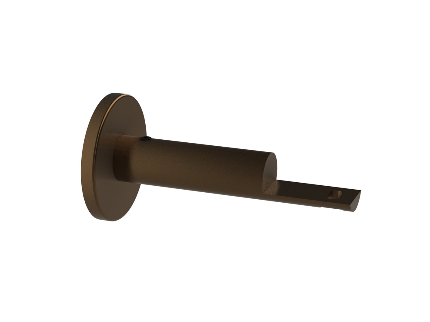 Brushed bronze passing bracket for 19mm curtain poles by Walcot House